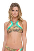 Luli Fama World On Fire Tri Color High Neck Top